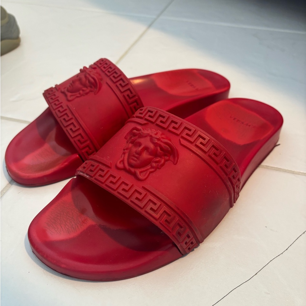 Versace Red Women's Slides